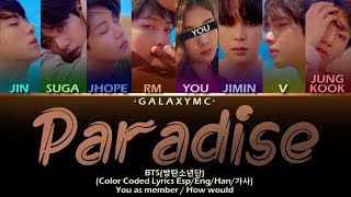BTS(방탄소년단) '낙원(PARADISE)' (Color Coded Lyrics Esp\/Eng\/Han\/가사) (8 MEMBERS ver.)【GALAXY MC】