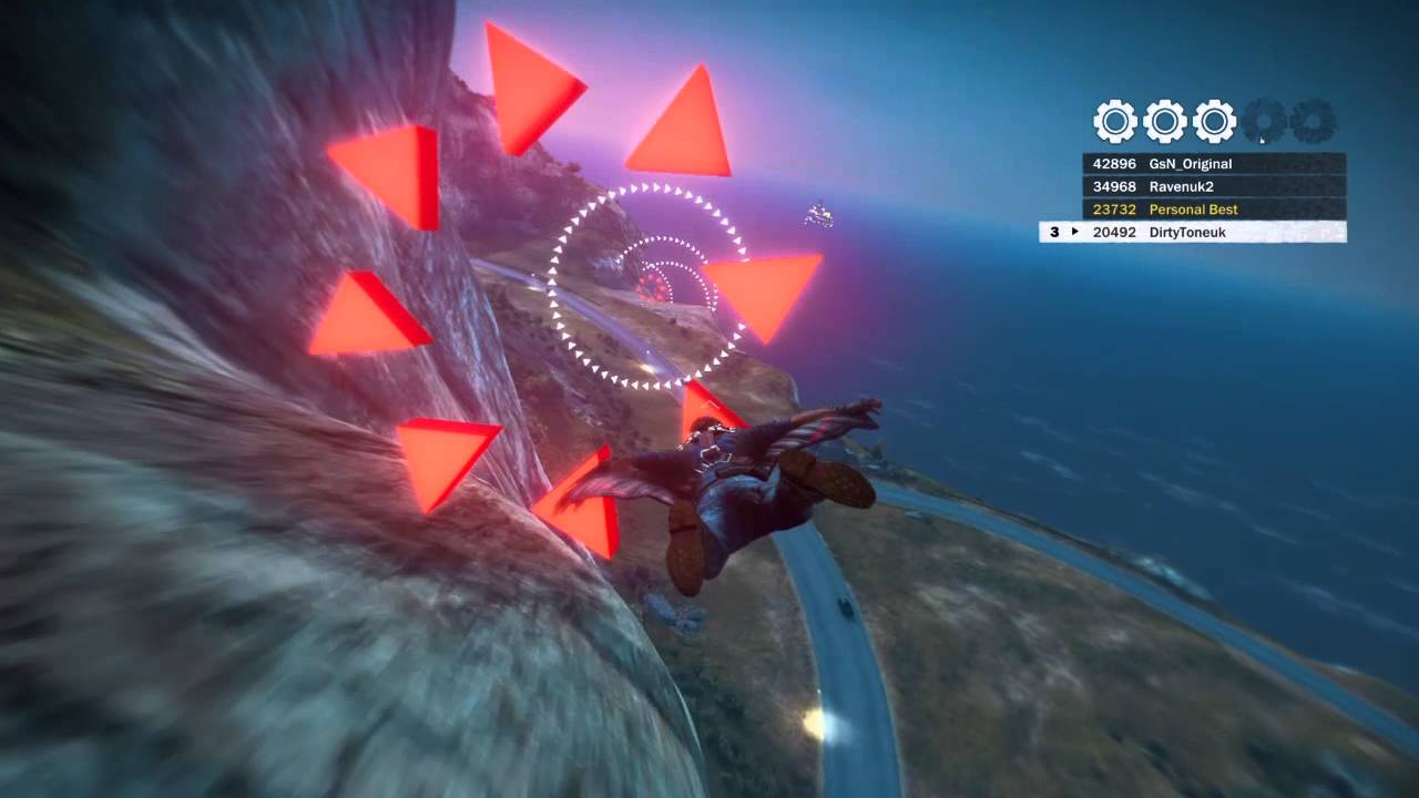 Just Cause 3 - 5 Gears in Wingsuit challenge Hilltop Tour