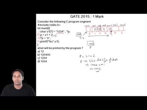 C Programming 25 gate 2015 Question on string and pointer