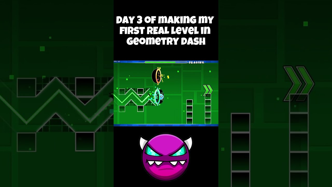 Day 3 of making my first REAL level in geometry dash 