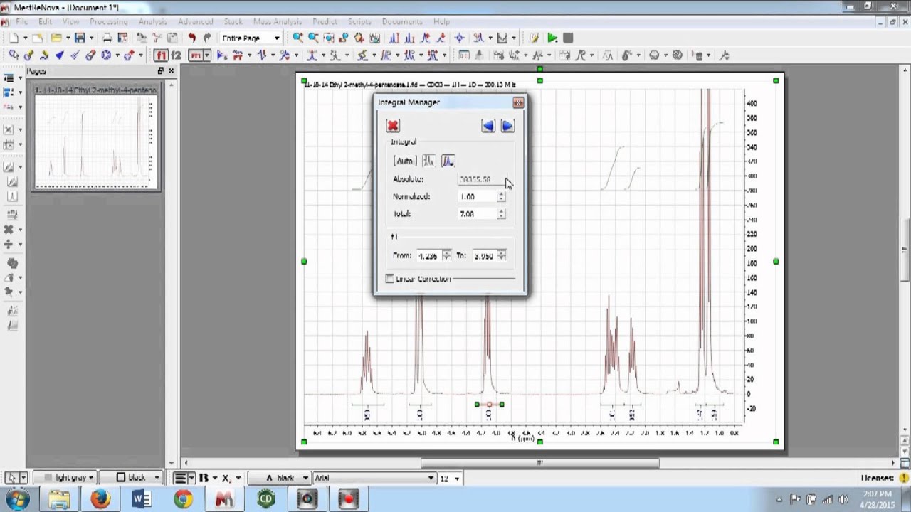 how to label peaks in mestrenova