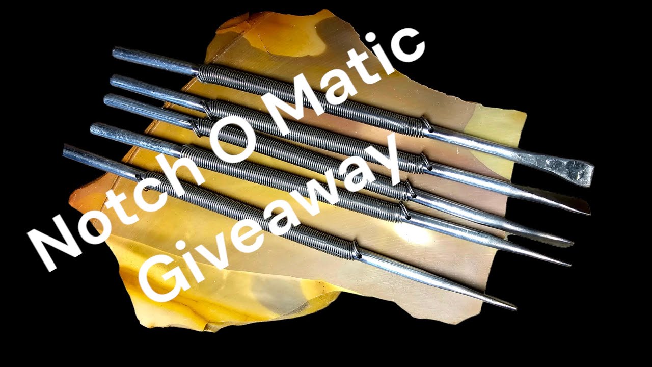 (Ended) Notch O Matic Giveaway & Bifacing a Mookaite Percussion Slab With Indirect Percussion.