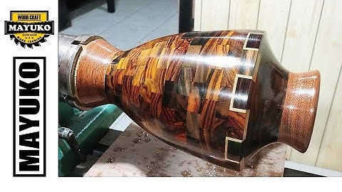 SEGMENTED ROSEWOOD ROOT VASE, wood turning