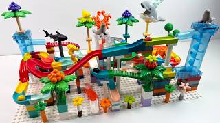 🌴 Ocean World on a MARBLE TRACK — Sharks, Dolphins, Seals & More! 🐬🦈