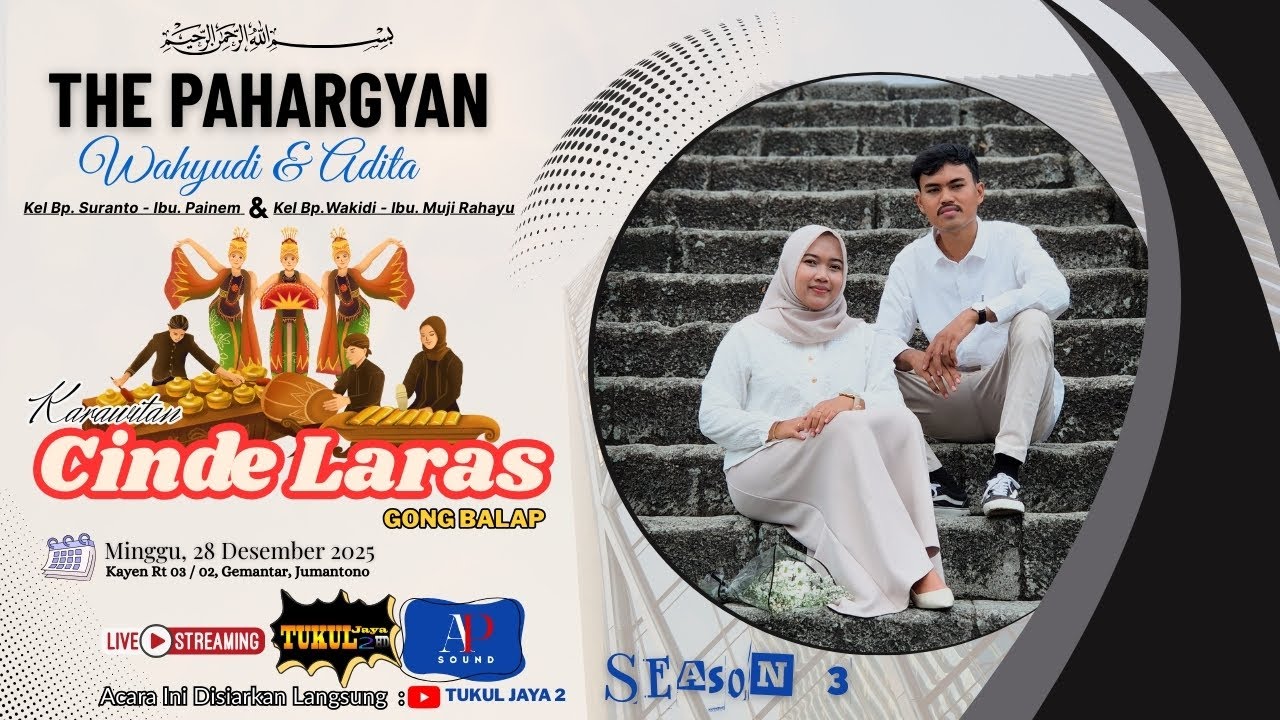 🔴LIVE Krwt. CINDE LARAS Gong Balap ~ Wedding YUDI & ADITA ~ ALFI PUTRO Audio ~ TUKUL JAYA2 HD Part 3