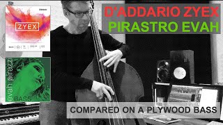 Comparing Zyex And Evah Pirazzi Strings On My Plywood Double Bass Pizzicato Only