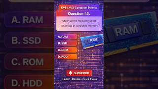 KVS NVS Computer Science MCQ 😱 | Volatile Memory Question | Learn & Revise