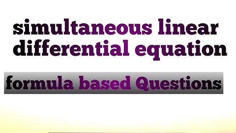 Simultaneous linear differential equations