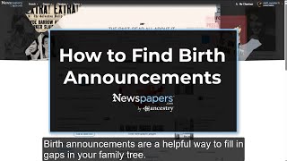 How to Find Birth Announcements on Newspapers.com