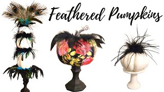 DIY FEATHERED PUMPKINS 🍁 ITS FALL YALL EP #18
