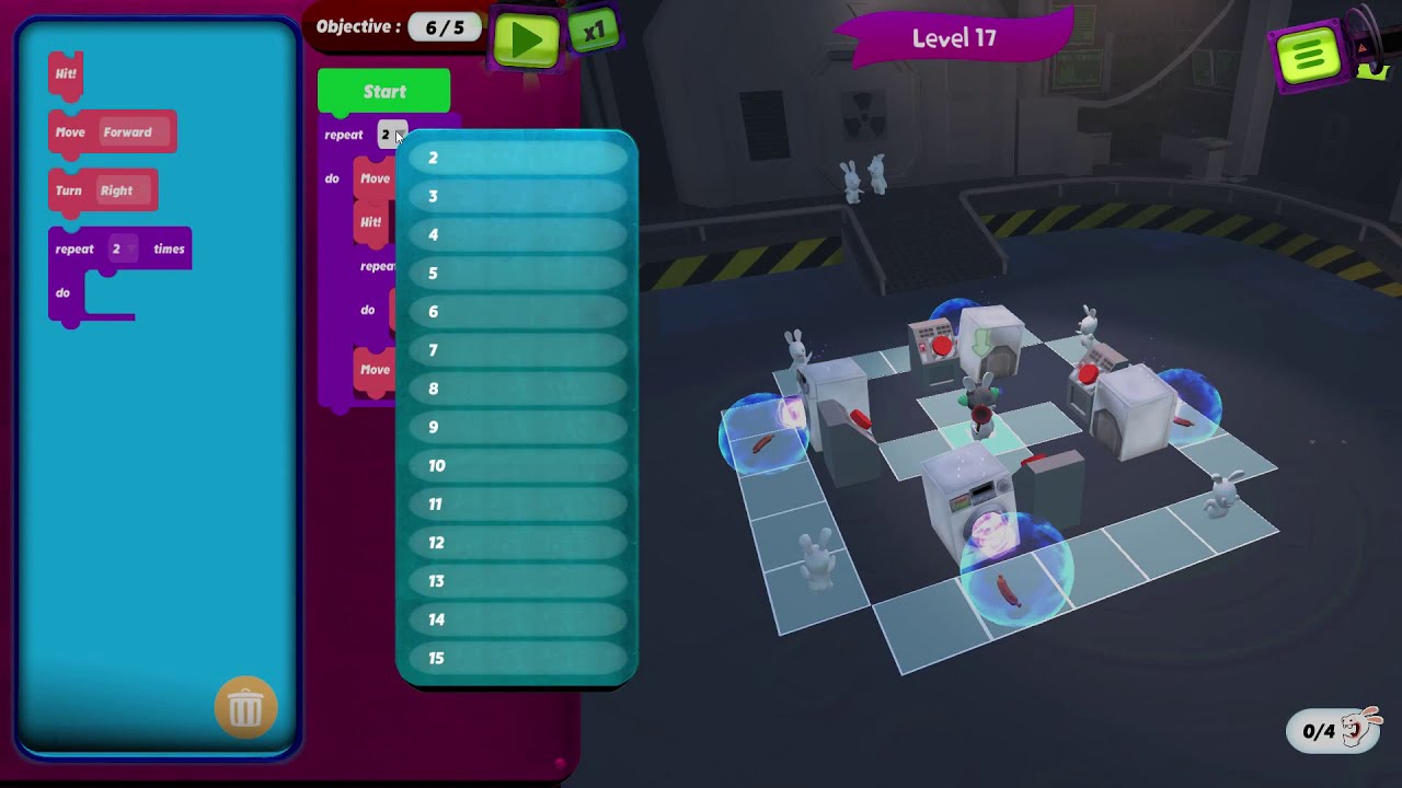 Rabbids Coding (PC) - Nivel 17