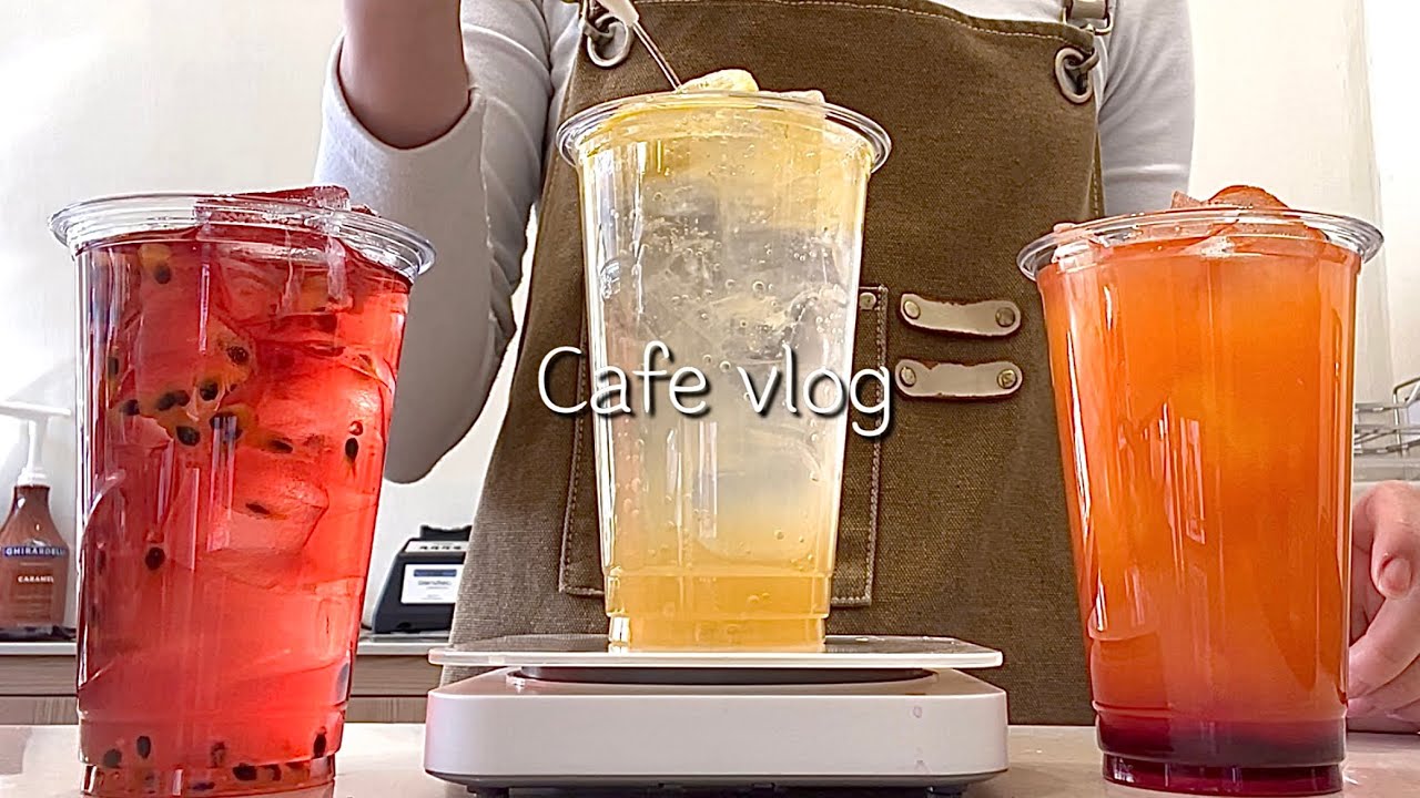 [sub]  🌷🍓새콤달콤 봄맞이 음료들🍋🌷 / 카페 브이로그 / 카페알바 / 음료제조 / cafe vlog / asmr / cafe / no bgm