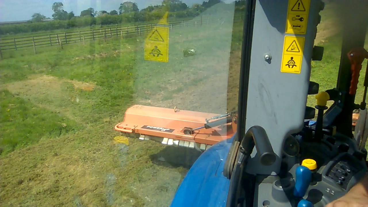 Flailing a ridge and furrow field.