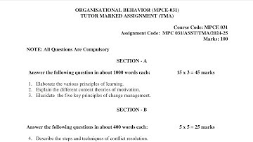MPCE-031 MAPC 2nd Year Solved Assignment 2025 | IGNOU MAPC Complete Assignment Solution 2k25 Video