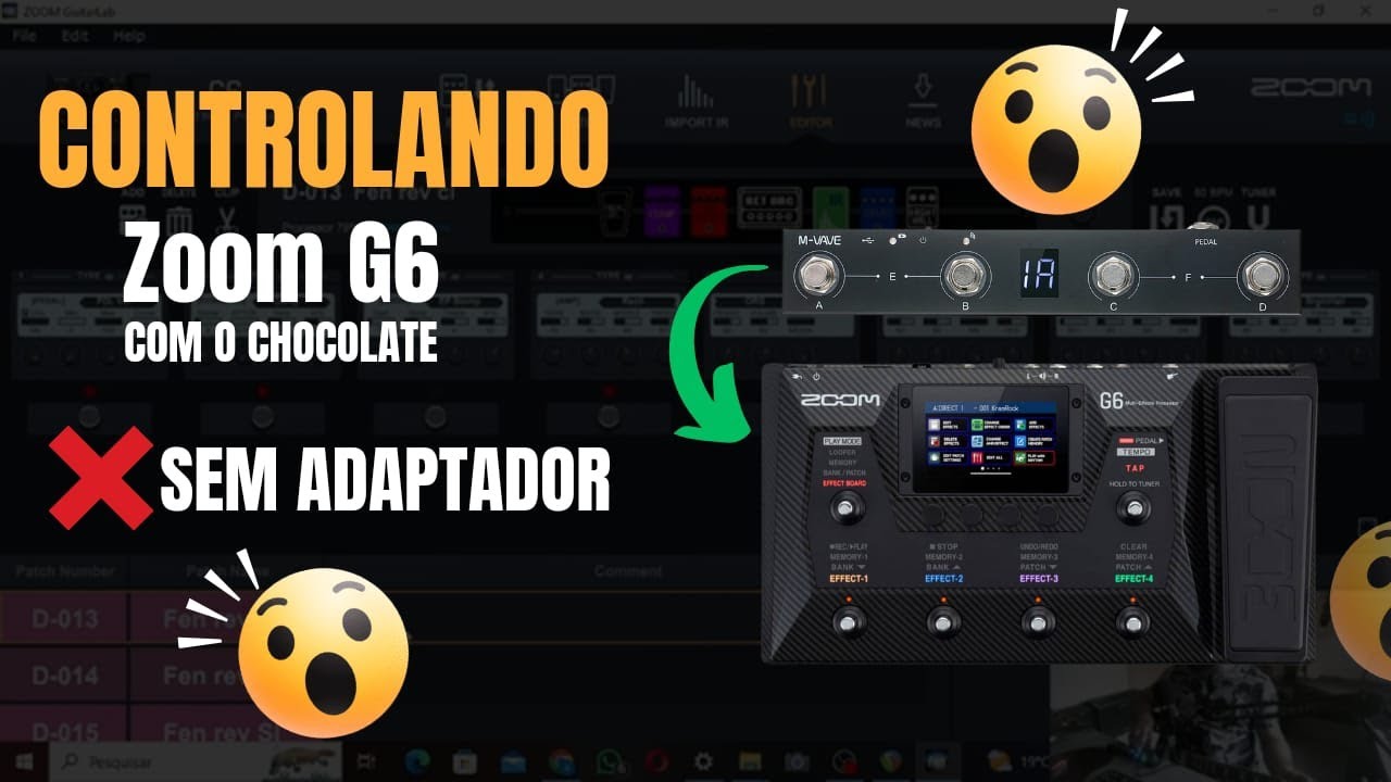 Como controlar a ZOOM G6 com o Controlador midi M-VAVE CHOCOLATE