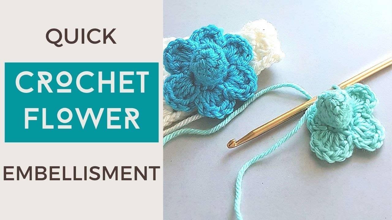 Simple Crochet Flower Embellishment How to Crochet a Flower YouTube