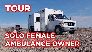 Solo Female Nomad Lives In A 2002 Ford Northstar Ambulance Conversion RV