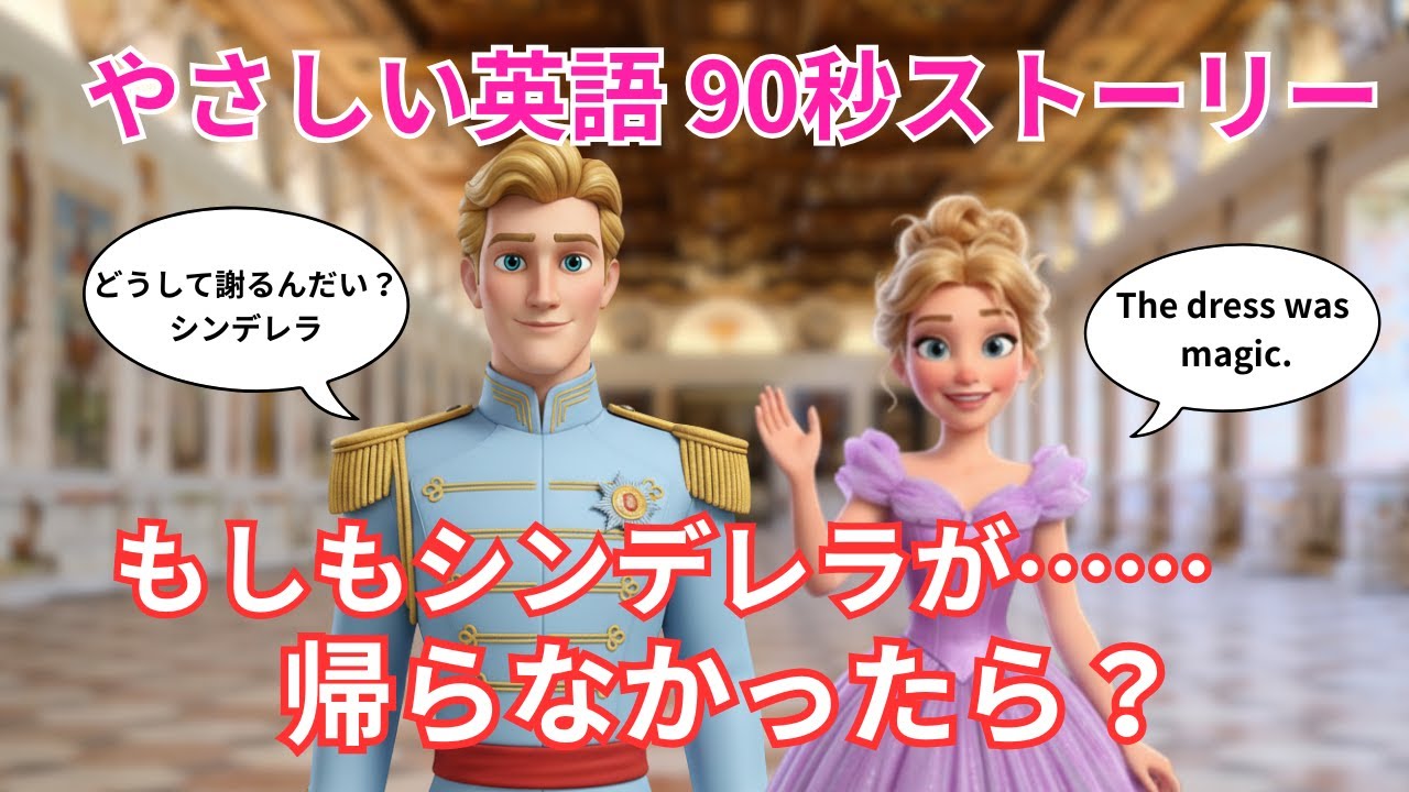 【やさしい英会話】もしもシンデレラが12時に帰らなかったら？A1〜A2向け英語ストーリー