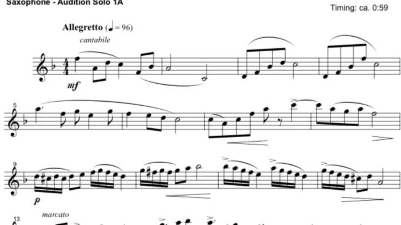 North Carolina Middle School All District Alto Saxophone solo with