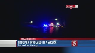 3-Vehicles, Trooper Car Involved In Crash On I-24 In Rutherford Co.