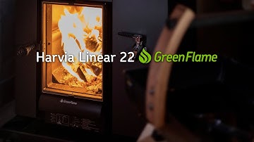 Harvia Linear 22 GreenFlame - Environmentally friendly wood burning heater