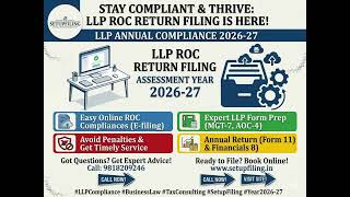 LLP ROC Return Filing for AY 2026-27