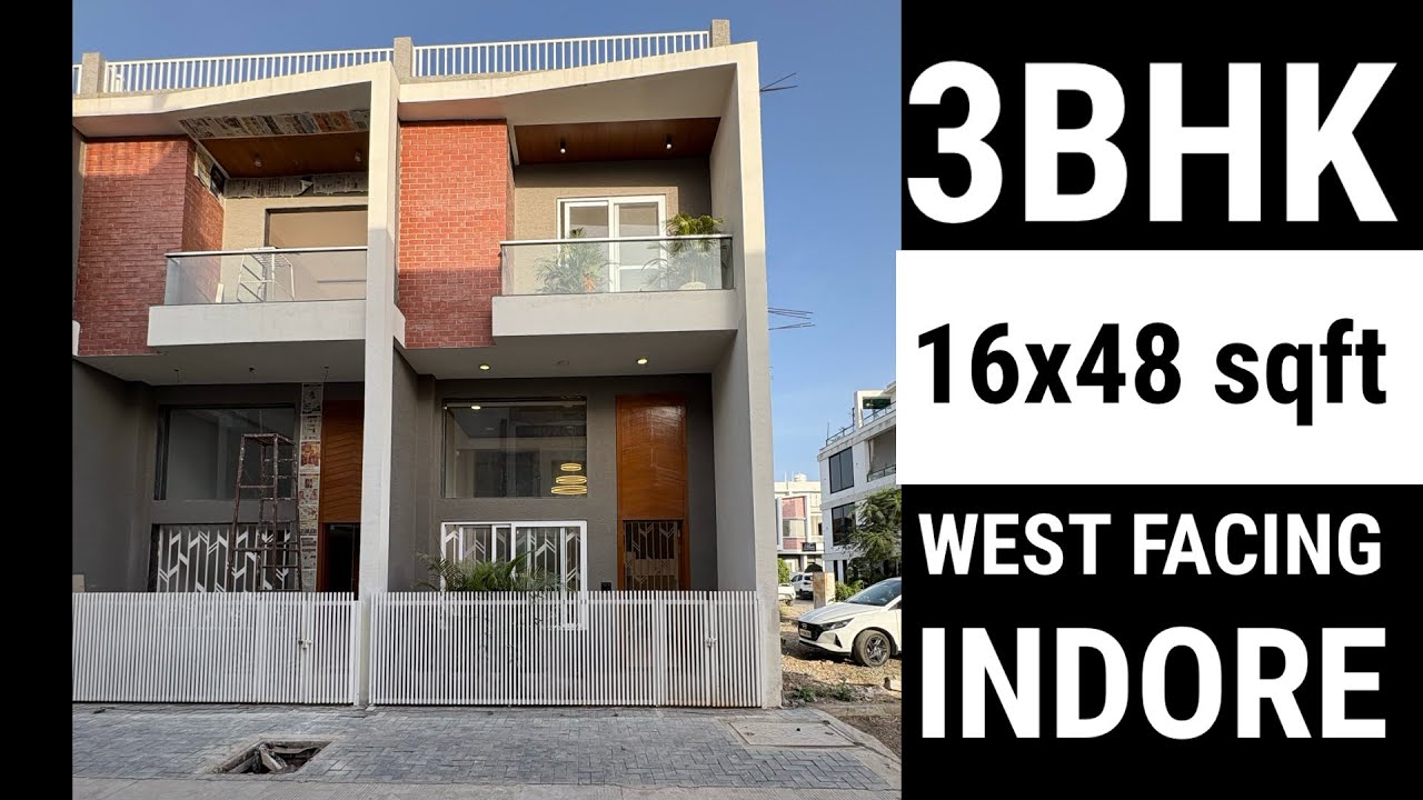 V205 || 3 BHK 16x48 sqft West facing bungalow for sale in indore || 16 by 48 west facing house