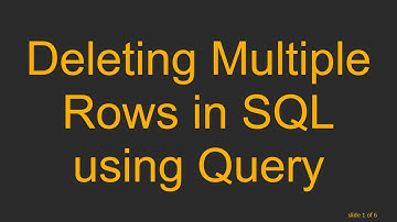 Deleting Multiple Rows in SQL using Query