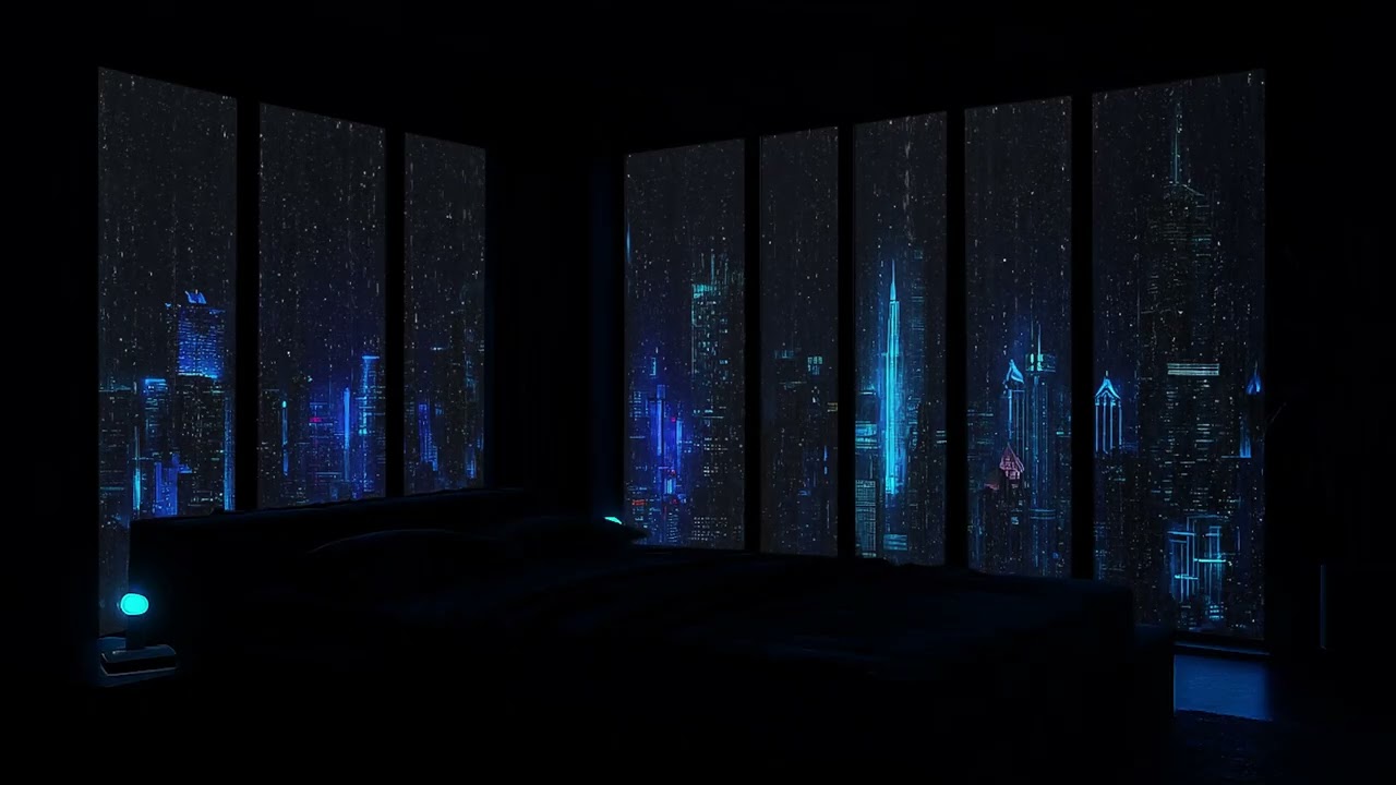 Cozy Luxury NYC Apartment Rainfall (No Ads) | Calm Night Ambience for Sleep, Focus, Study & Relax