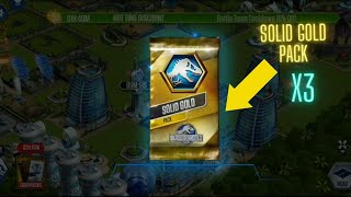 Epic Card Pack opening 🤩( 3 solid gold packs ) | Jurassic World The Game