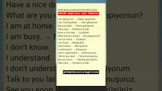 💥Yeni Başlayanlar için İngilizce √ Günlük İngilizce pratik cümleler #shorts #İngilizceöğreniyoruz