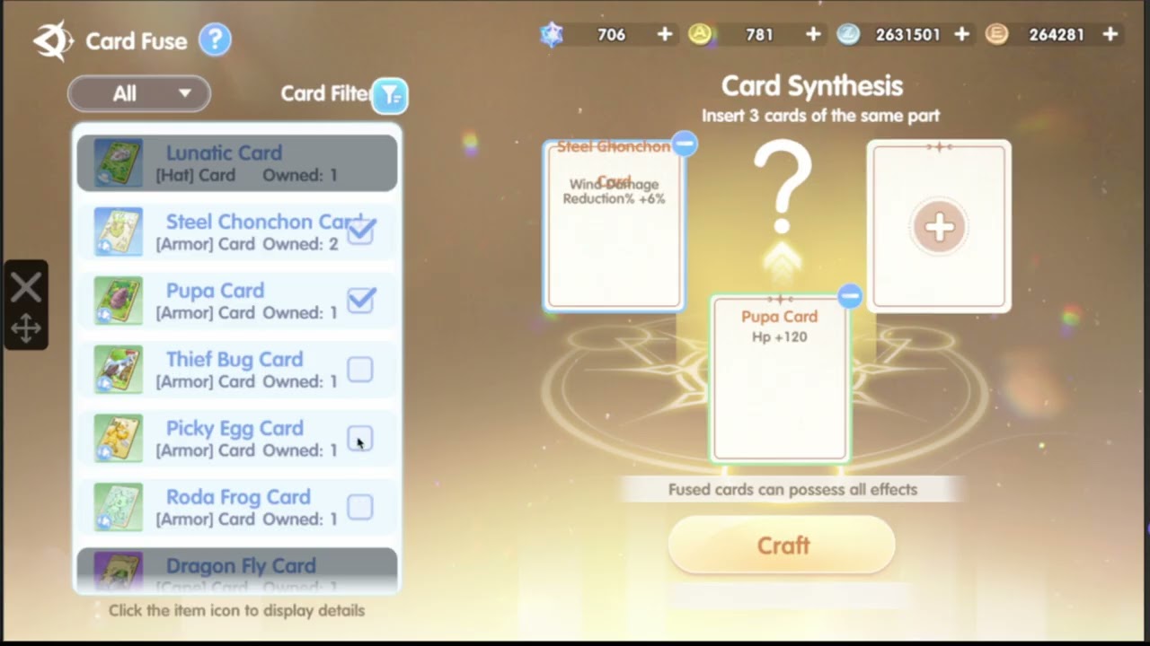 Ragnarok: The New World, Card Fusion, OMG 3 Card stat into 1 Card!?