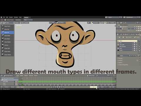 Lip sync in blender 2.8 grease pencil using time offset modifier