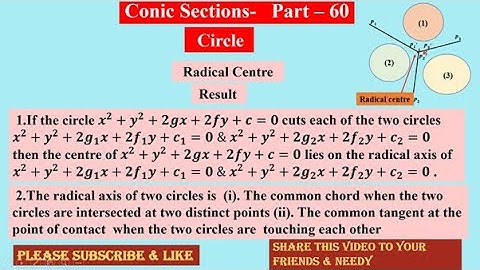 Conic Section  60 ,  Circle , #conics  ,  #ProblemWithSolution , Please Subscribe , Like & Share  🙏