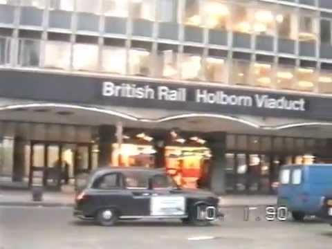 Holborn Viaduct station, shortly before its closure to enable the new City Thameslink station to be built beneath it. @ 3:00 train departs for Blackfriars @ 5:08 London Transport museum in 1989, where the FRM1 rear-engined Routemaster and other vintage buses were shuttling between Covent Garden & Aldwych stations. @ 7:48 King's Cross Thameslink station (now disused) @ 11:27 Inter City hybrid trains passing Alexander Palace station (Electra one end + HST 125 other end) diverted via Hertford loop line