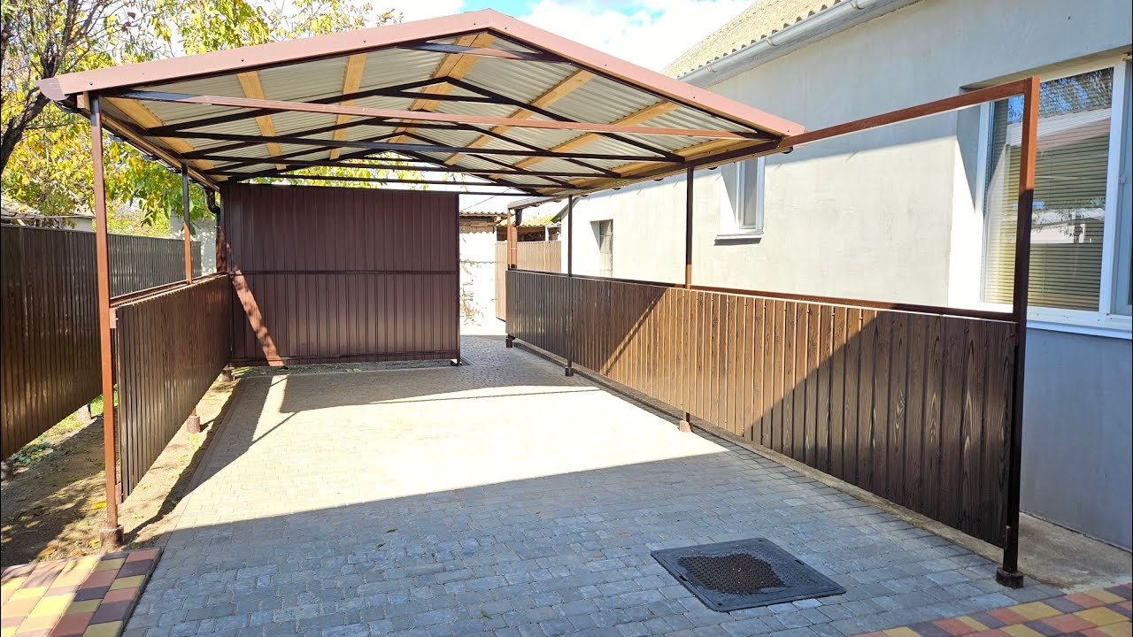 Давно хотел привести его в порядок! Новый ДВОР, ЗАБОР, НАВЕС моей половины родительского дома!