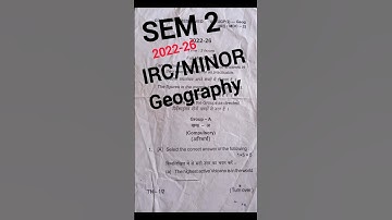 FYUGP SEM 2 #geography IRC/MINOR  (2022-26) | #vbu | IRC 2 | UG SEM 2 MN Geog 2022 - 26