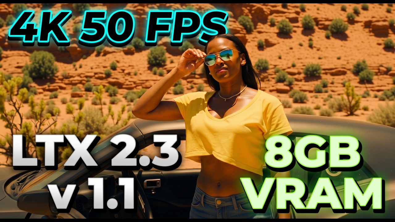 LTX 2.3 v1.1 on 8GB VRAM! Free 4K 50fps ComfyUI Workflow 🤯 - YouTube