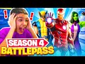 Surprising Little Brother With Fortnite Season 4 MAX Battle Pass! He Freaked Out!