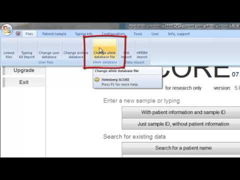 Allele and kit database tutorial RUO