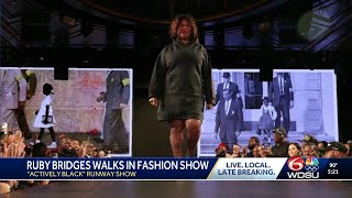 Civil rights icon Ruby Bridges walks in NYFW show