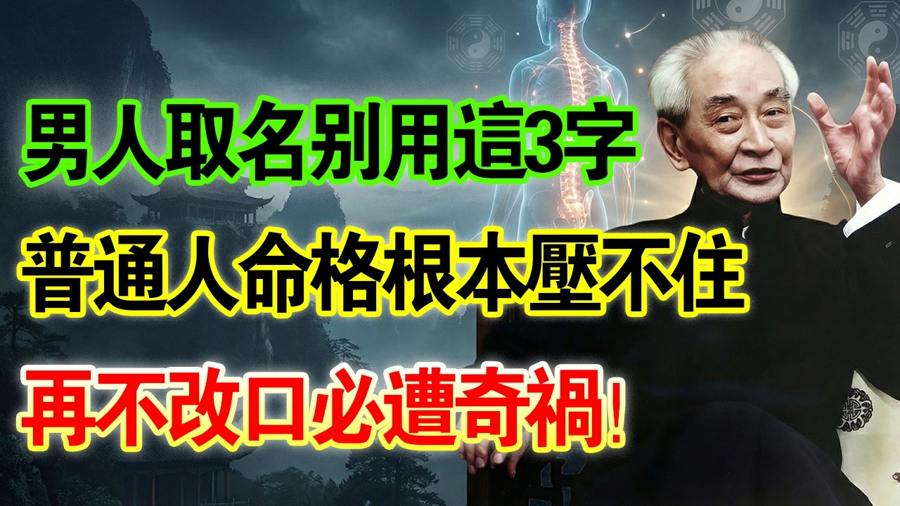 南懷瑾：男人取名千萬別用這「3個字」！，普通人的命格根本壓不住，必遭奇禍！#南懷瑾 #南師智慧 #命理 #取名禁忌 #中醫養生