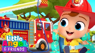 Fire Truck Car Song with Baby John! | Little Angel And Friends Kid Songs