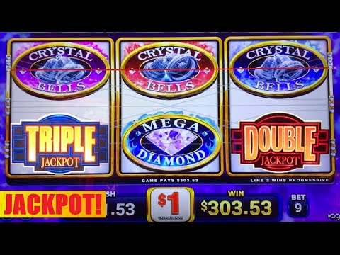 JACKPOT! NEW! Pinball Grand + Crystal Bells + Mega Diamond + Triple Double Jackpot NUDGE slot play!