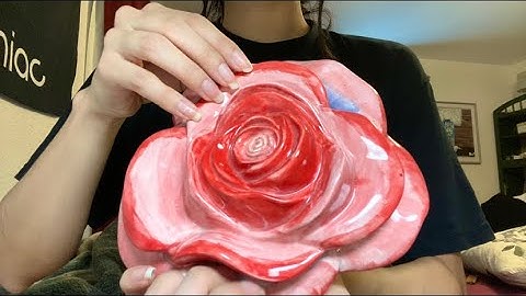 ASMR 🌹scratching/tapping flower shaped items (ceramic, salt lamp, & plastic sounds) :D