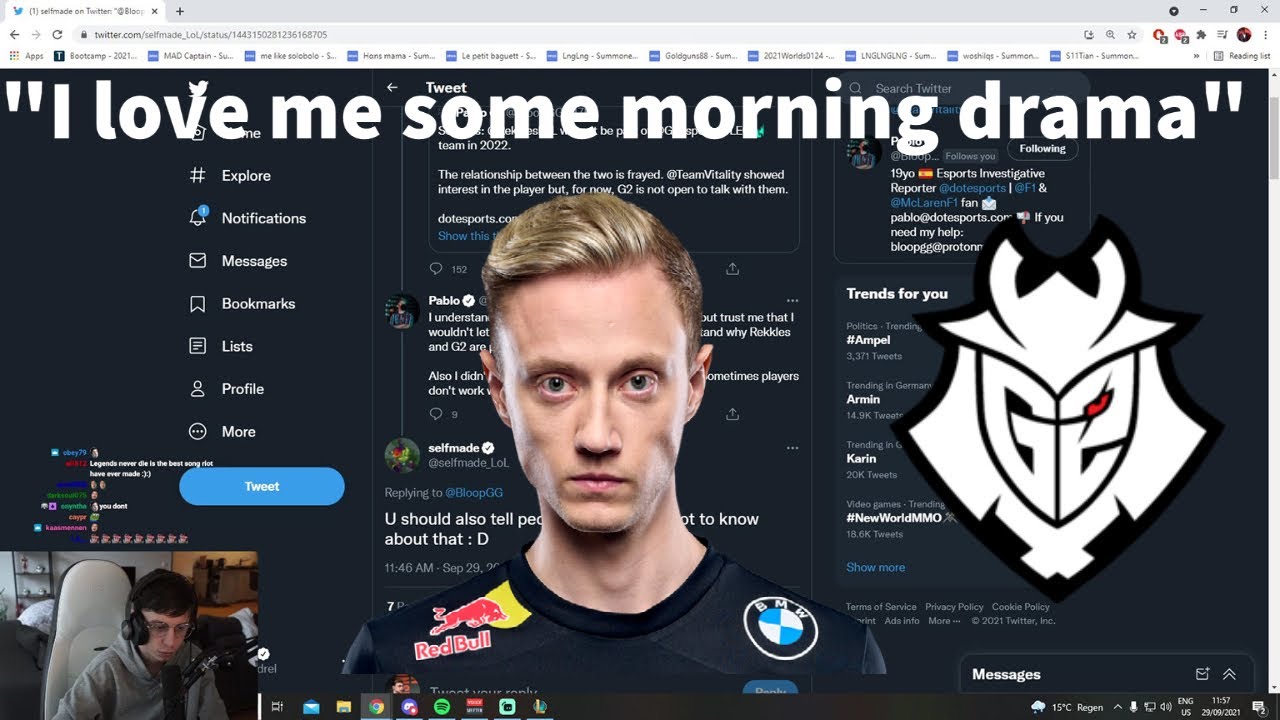 Caedrel On The G2 And Rekkles Drama - Selfmade Tweet!!