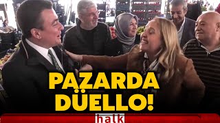 Akpli Osman Gökçek Ile Chpli Semra Dinçer Arasında Pazar Yerinde Bomba Diyalog Resimi