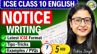 ICSE Class 10 English 🔥 Notice Writing 🔥 Latest Format   Tips & Tricks | ICSE 2026 | Nikita Singh
