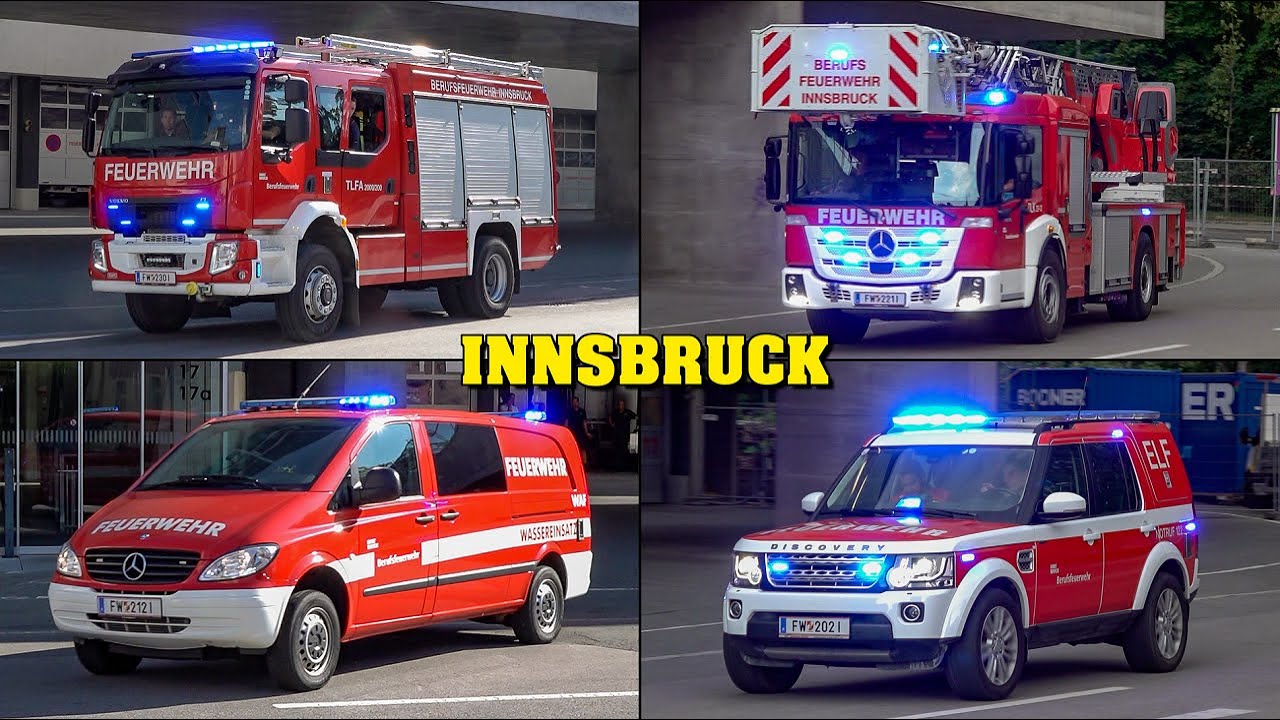 *8 ALARME* [Ein EINSATZ jagt den nächsten!] - Feuerwehr INNSBRUCK | Ganzer LÖSCHZUG & Wasserrettung!