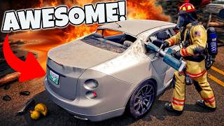 Rescuing People From DEADLY Car Crashes in Fire Simulator!